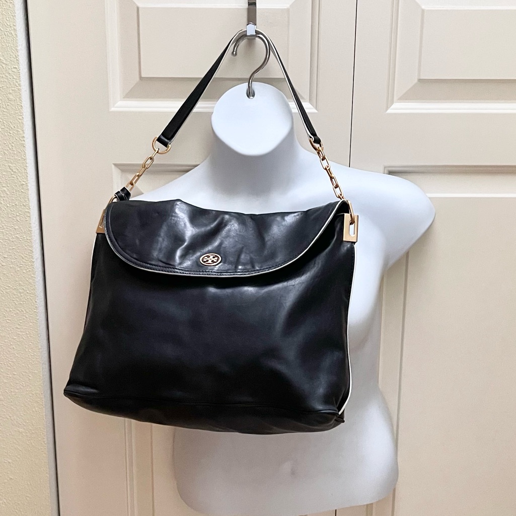 Authentic Tory Burch Lambskin Leather Hobo Bag